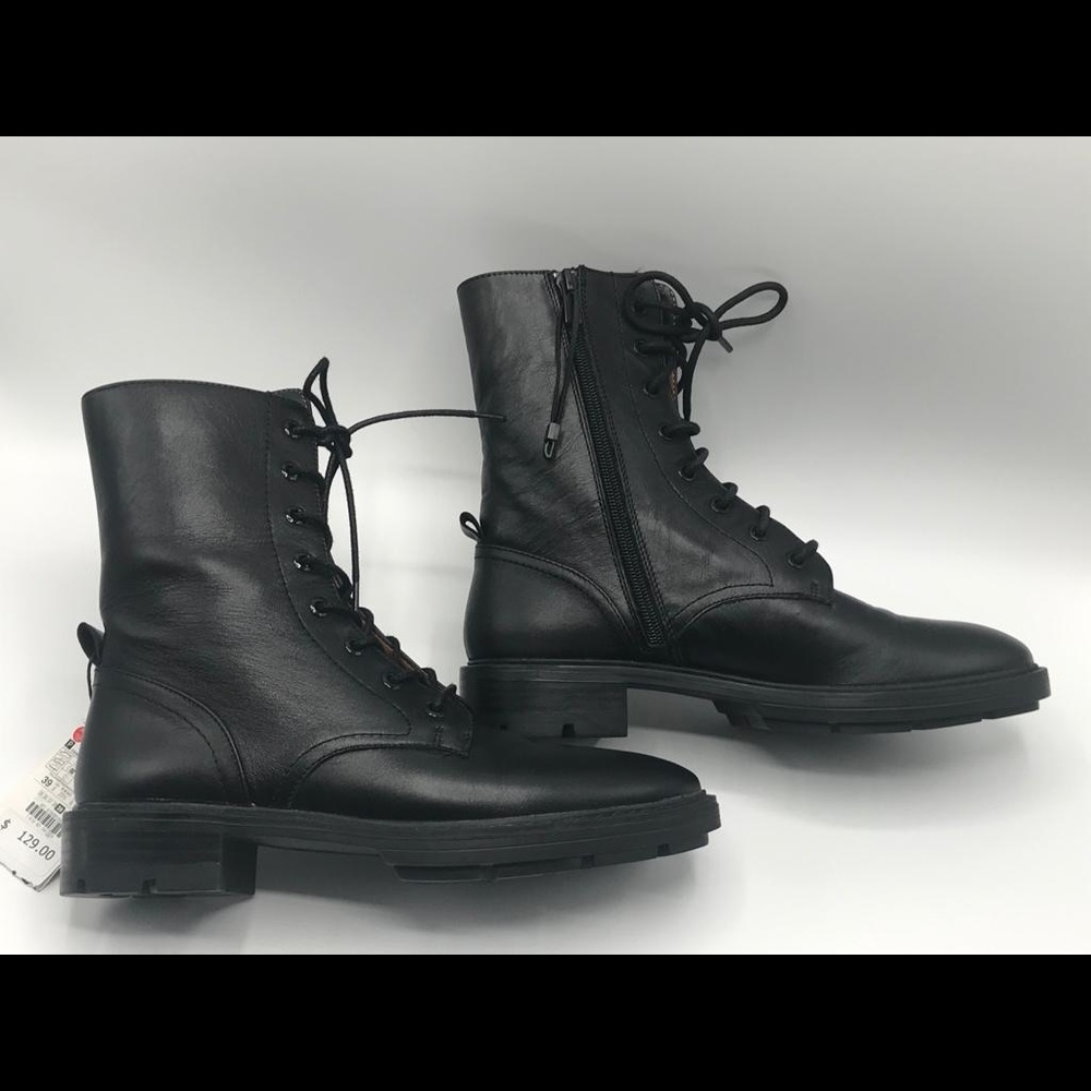 NWT Zara Woman Flat Leather Ankle Boots